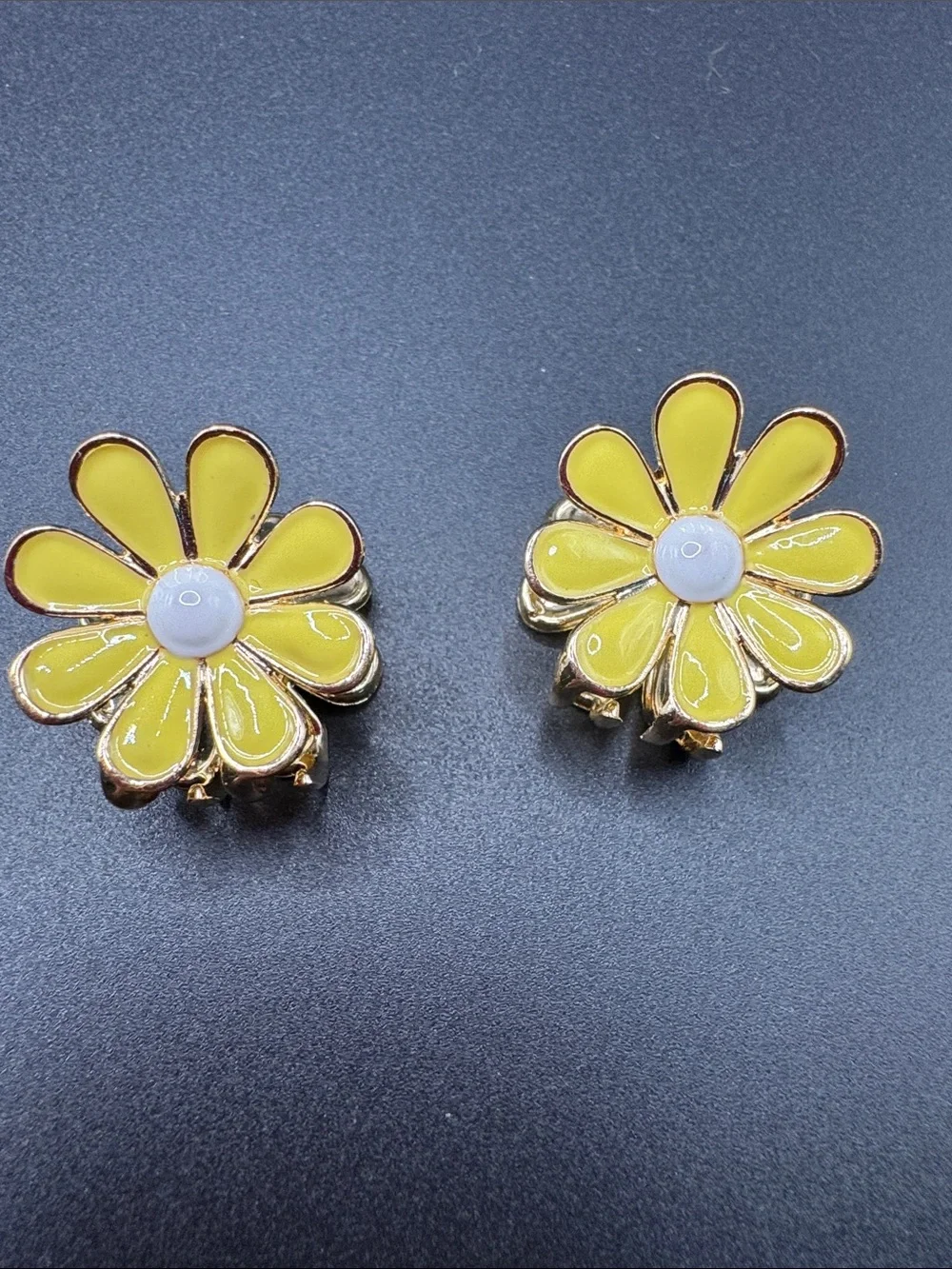 Yellow Daisy Flower Hair Clip set of 2